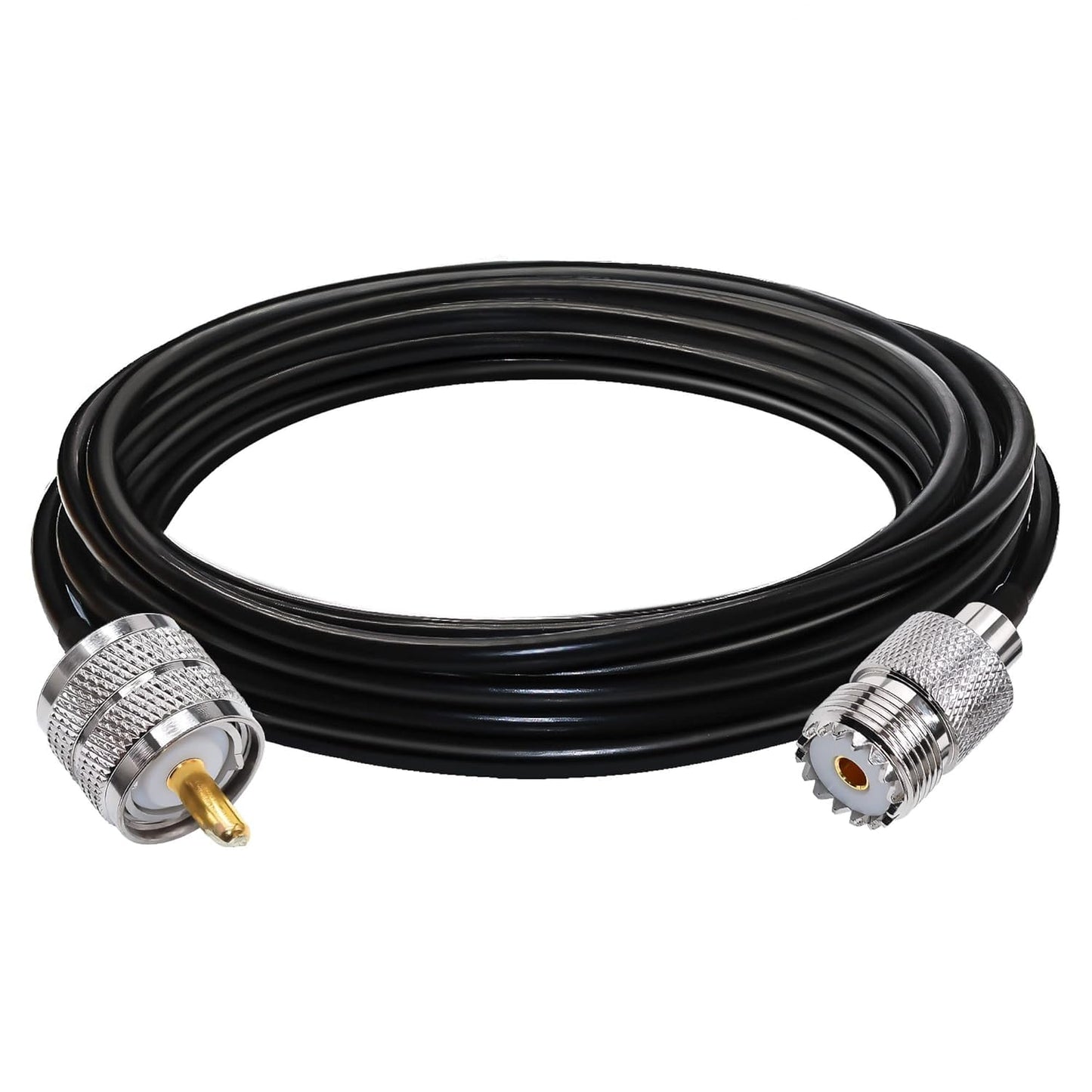 RG58 UHF Coax Cable 16.4ft (5 Meter) Low Loss UHF Male to UHF Female Extension Jumper Coaxial Cable - Pack - 1