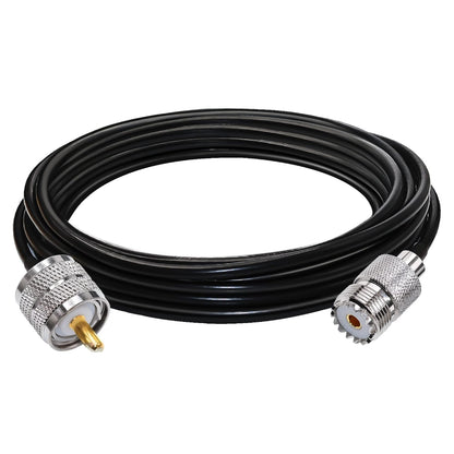 RG58 UHF Coax Cable 16.4ft (5 Meter) Low Loss UHF Male to UHF Female Extension Jumper Coaxial Cable - Pack - 1