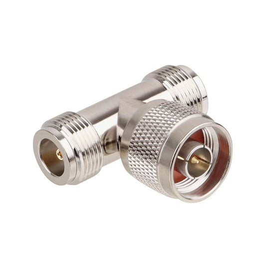 N Male To Dual N Female 3 Way Coax Adapter T Shape N Type Rf Splitter Connector Pack Of 1
