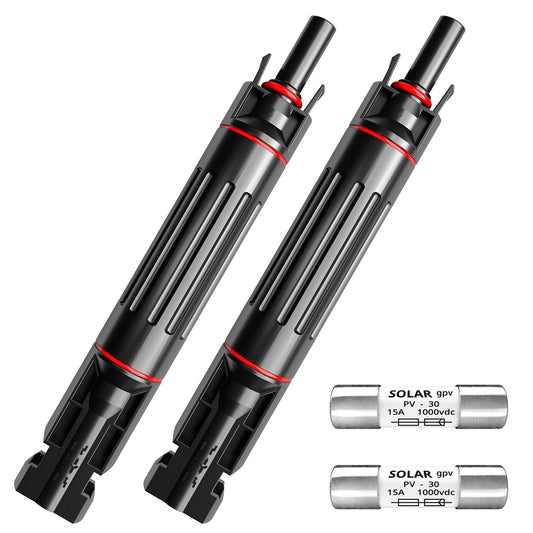 1000V 15A Solar Fuse Holder Waterproof Inline Fuse Connector For Solar Panels Pack Of 2