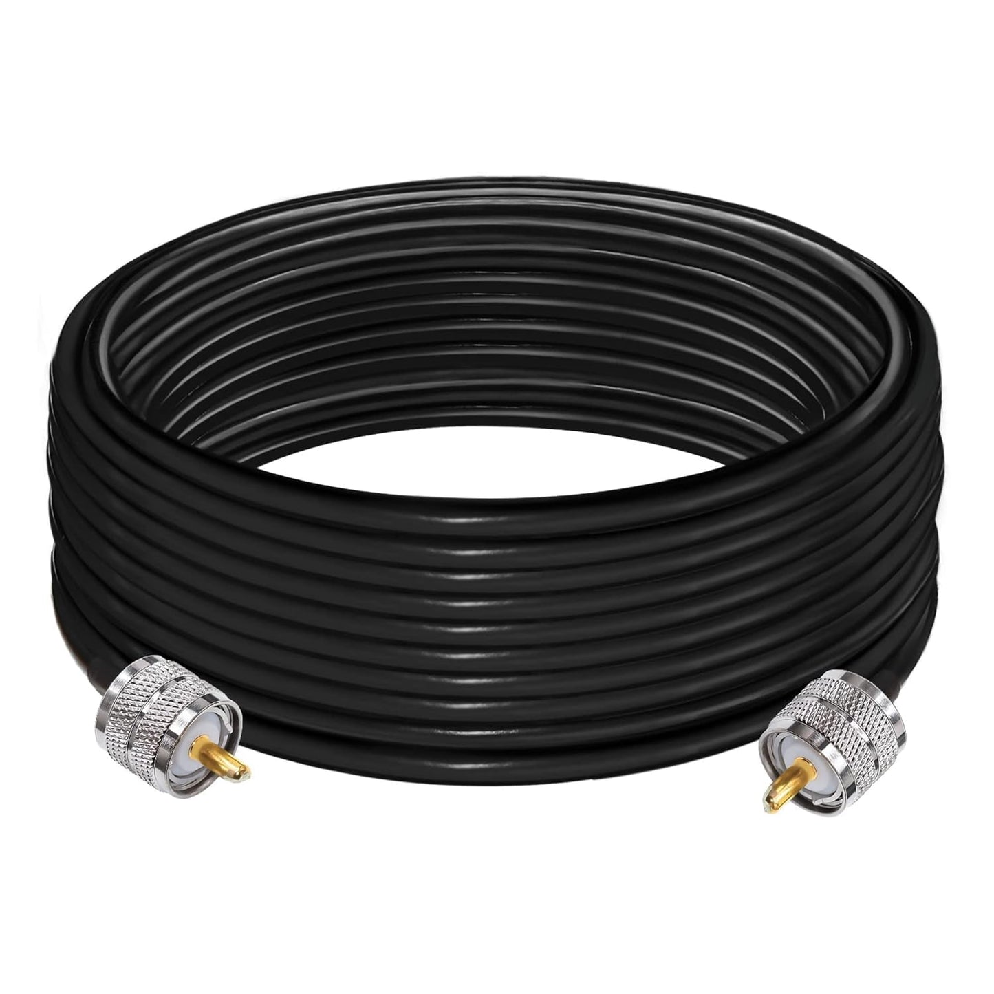 Jumber Cable UHF Male to Male Extension Cable 32.8ft(10M) Low Loss RG58 RF Black Coaxial Cable - Pack - 1