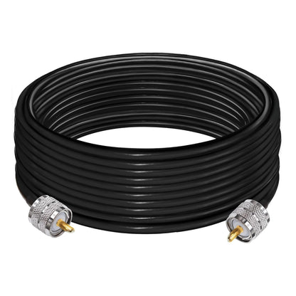 Jumber Cable UHF Male to Male Extension Cable 32.8ft(10M) Low Loss RG58 RF Black Coaxial Cable - Pack - 1