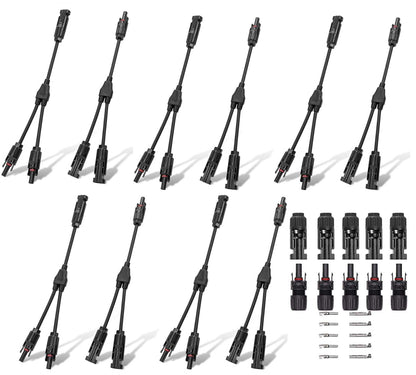 Mc4 Solar Connector Y Branch Connector 5 Pairs Mc4 Connector Malefemale 5 Pairs For Parallel Connection Between Solar Panels