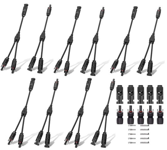 Mc4 Solar Connector Y Branch Connector 5 Pairs Mc4 Connector Malefemale 5 Pairs For Parallel Connection Between Solar Panels