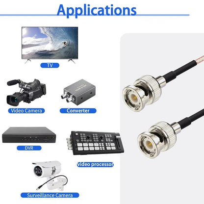 RG316 BNC Male to BNC Male 3.28ft(1M) 50Ohm Extension Cable for CCTV HD SDI Cable -Pack -1