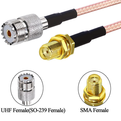 RG316 SMA Female to UHF Female 6inch(15cm) Coaxial Cable -Pack -1