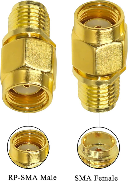 SMA Female to RP-SMA Male Coax Adapter Connector - Pack - 2