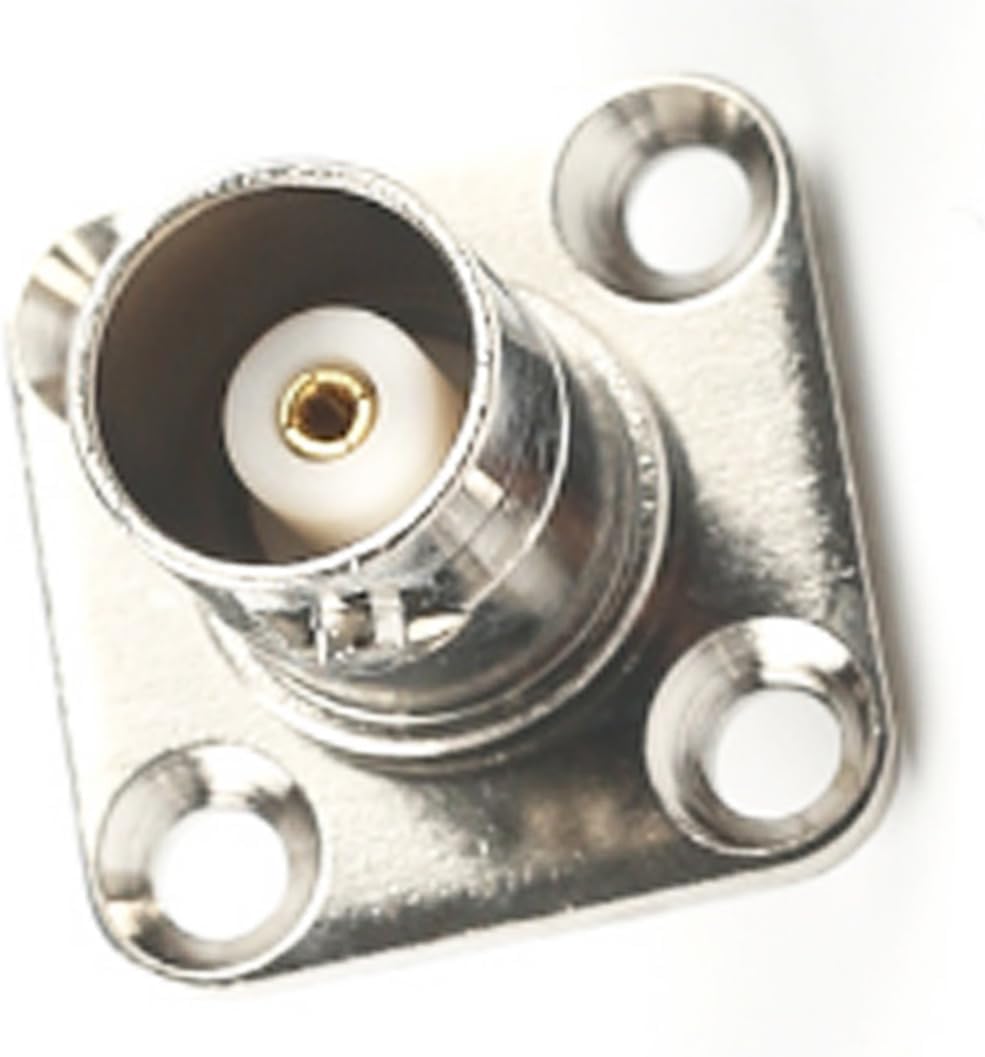 BNC Female 4 Holes Flange Panel Mount Solder Post Plug Adapter Connector - Pack - 2