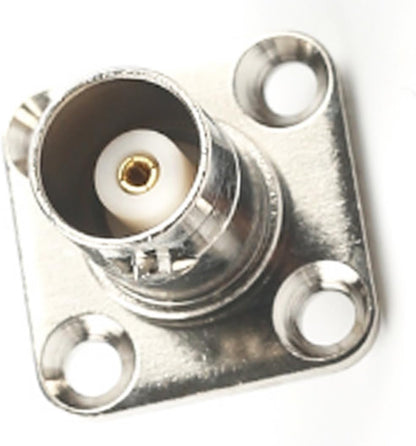 BNC Female 4 Holes Flange Panel Mount Solder Post Plug Adapter Connector - Pack - 2