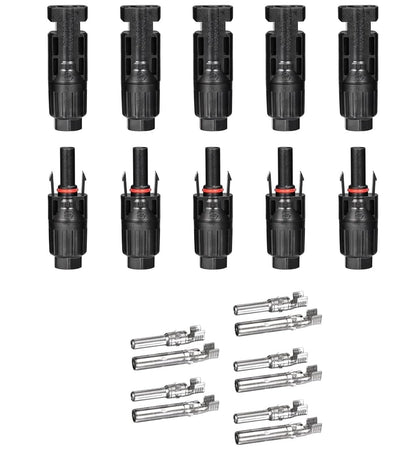 Solar Panel Cable Connectors with Spanners – 5 Pairs Male & Female MC4 Solar Connectors