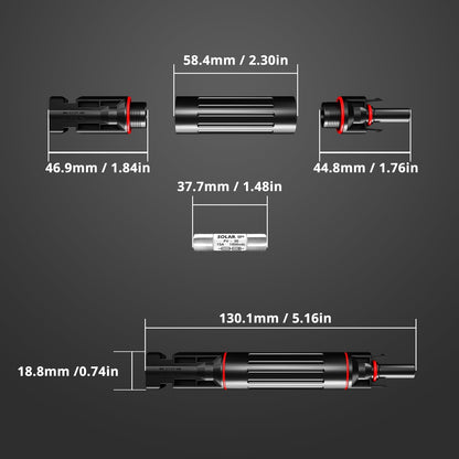 1000V 15A Solar Fuse Holder Waterproof Inline Fuse Connector For Solar Panels Pack Of 1