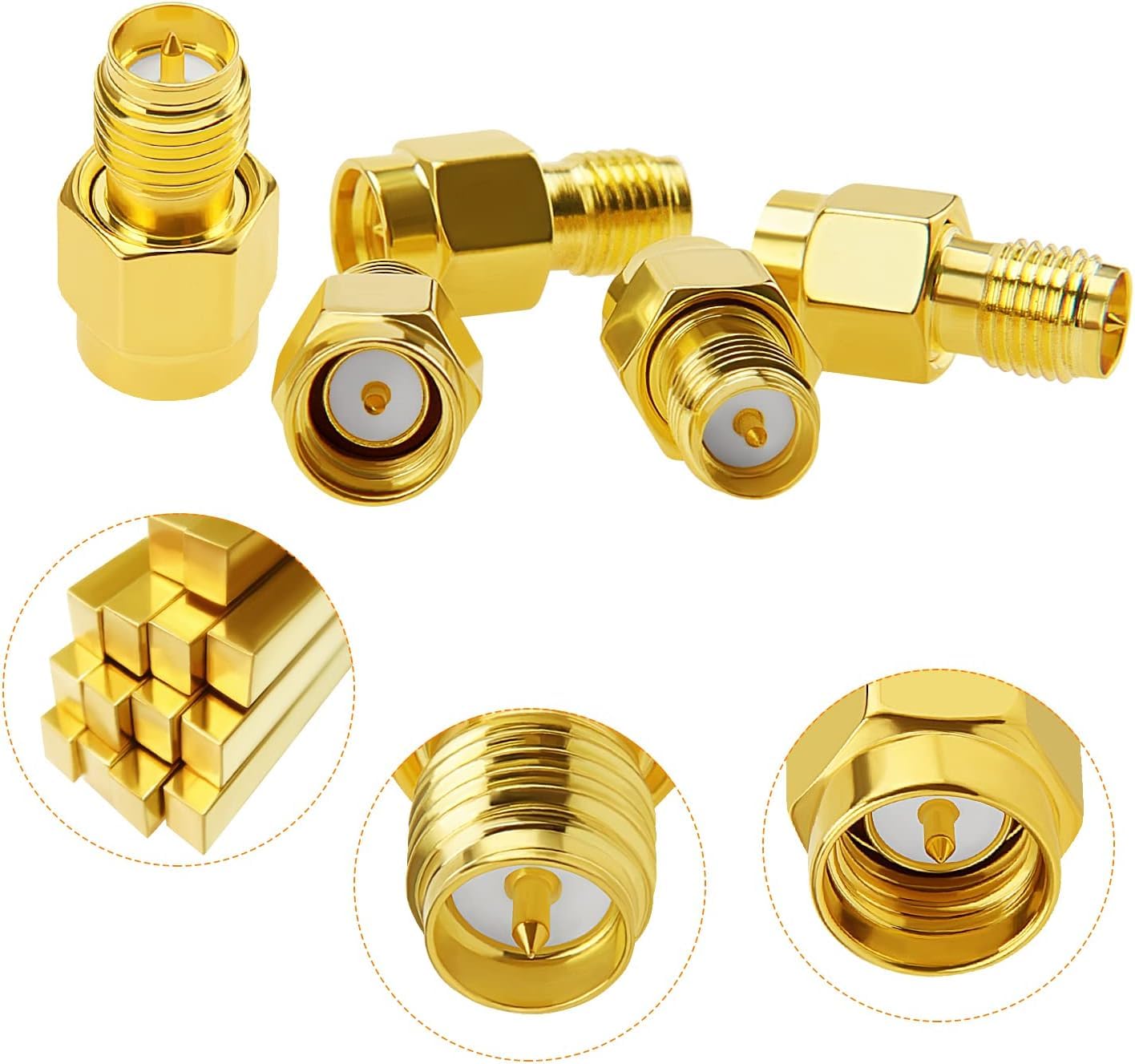 Sma Male To Rp Sma Female Adaptor Sma Coaxial Coax Adapter Connector Pack Of 2