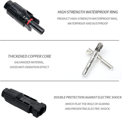 Solar Panel Cable Connectors with Spanners – 5 Pairs Male & Female MC4 Solar Connectors