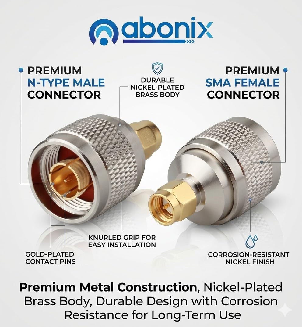 SMA Male to N Male RF Coax Adapter - Pack - 1