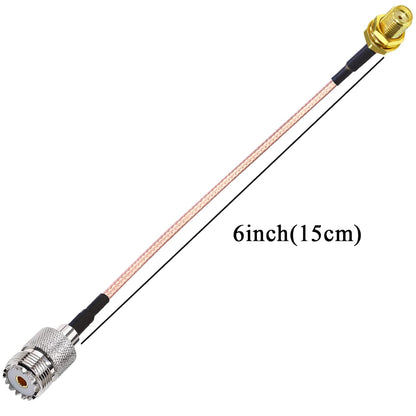 RG316 SMA Female to UHF Female 6inch(15cm) Coaxial Cable -Pack -2