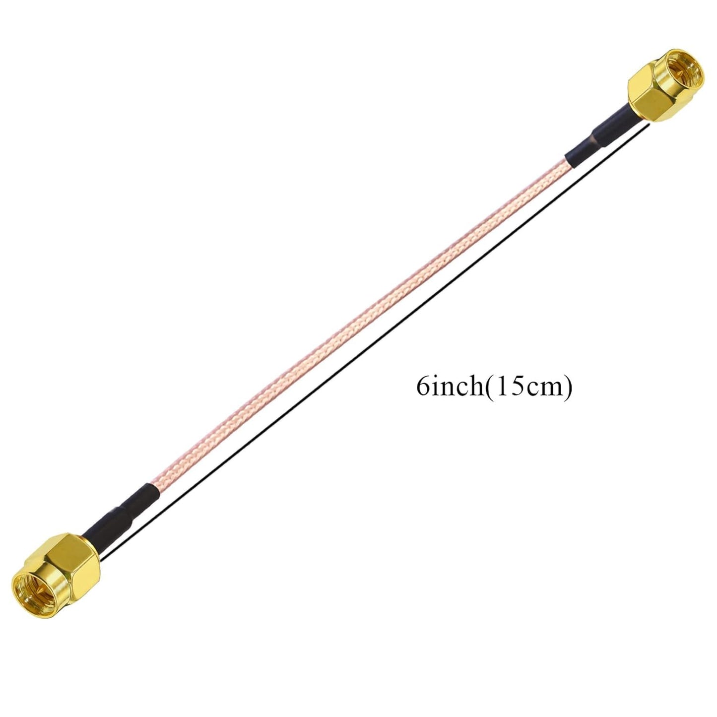 RG316 SMA Coax Cable, 6inch (15cm) SMA Male to SMA Male Pigtail Coaxial Cable -Pack -1