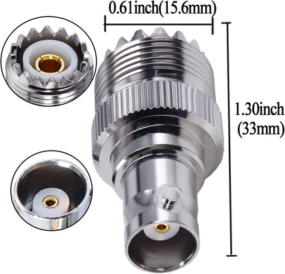 BNC Female to UHF Female RF Coaxial Adapter - Pack - 2