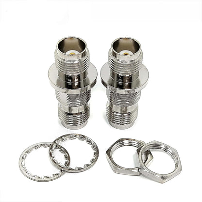 TNC Female to TNC Female Waterproof Bulkhead Mount Adapter - Pack - 2