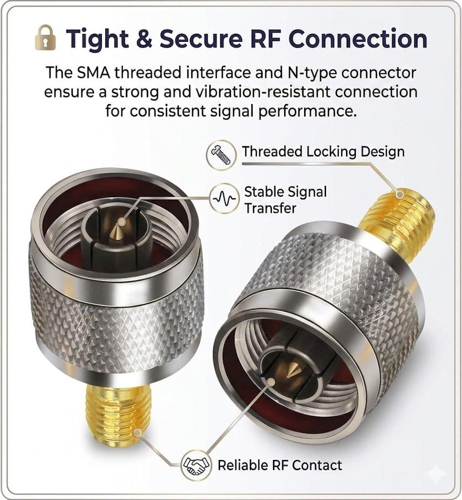 SMA Female to N Male RF Coax Adapter - Pack - 1