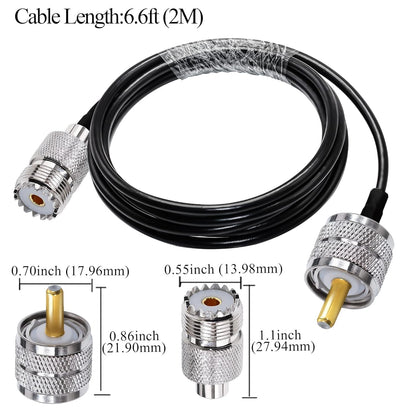 RG58 UHF Coax Cable 16.4ft (5 Meter) Low Loss UHF Male to UHF Female Extension Jumper Coaxial Cable - Pack - 1