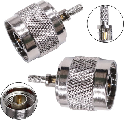 N Type Male Crimp Plug RG316/RG178 -Pack -2