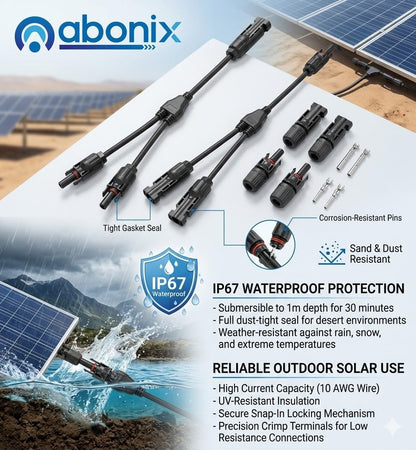 Mc4 Solar Connector Y Branch Connector 1 Pair Mc4 Connector Malefemale 2 Pairs For Parallel Connection Between Solar Panels