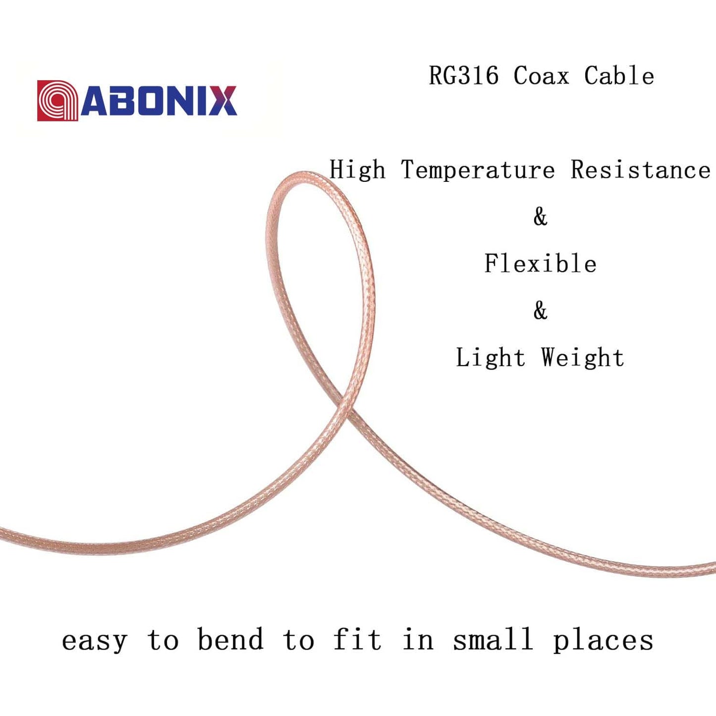 RG316 BNC Male to BNC Male 3.28ft(1M) 50Ohm Extension Cable for CCTV HD SDI Cable -Pack -1