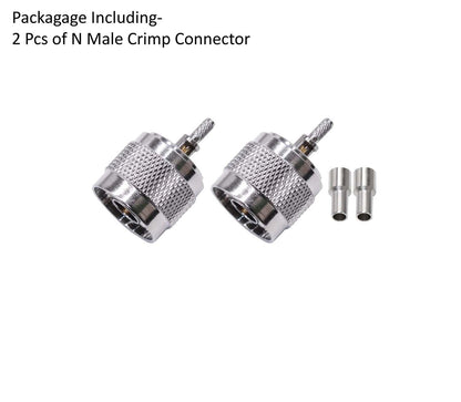 N Type Male Crimp Plug RG316/RG178 -Pack -2