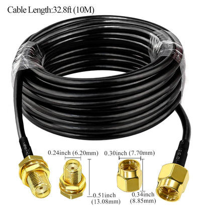 SMA Extension Cable RG58 32.8ft(10M) Male to SMA Female Coaxial Cable -Pack -1