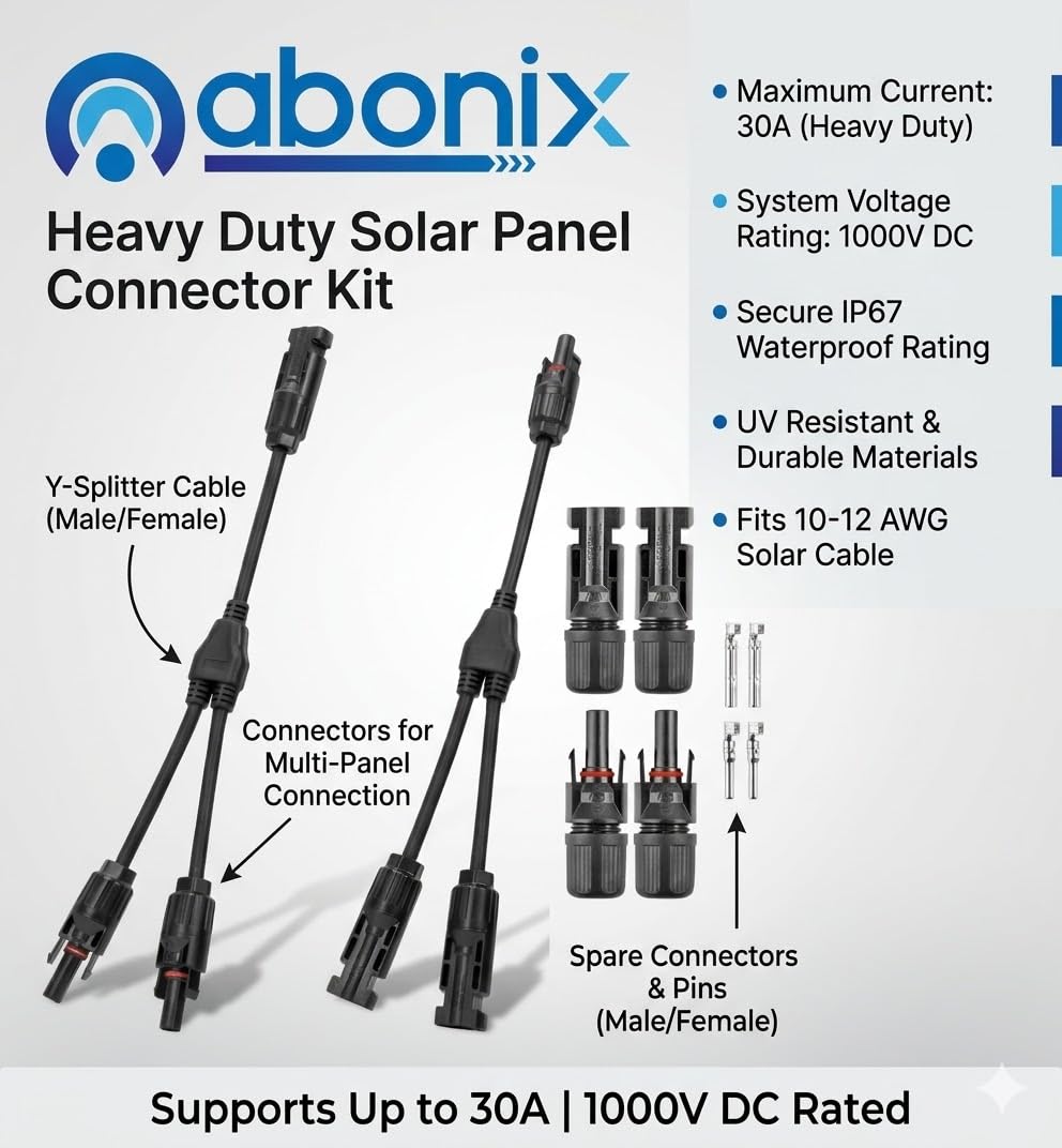 Mc4 Solar Connector Y Branch Connector 1 Pair Mc4 Connector Malefemale 2 Pairs For Parallel Connection Between Solar Panels