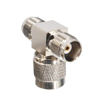 TNC Male to Dual TNC Female Tee Connector 3-Way RF Coaxial Adapter - Pack - 1