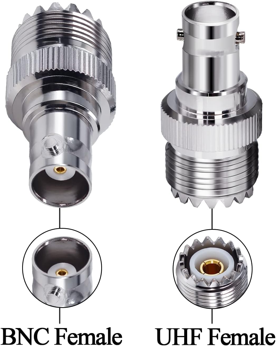 BNC Female to UHF Female RF Coaxial Adapter - Pack - 1