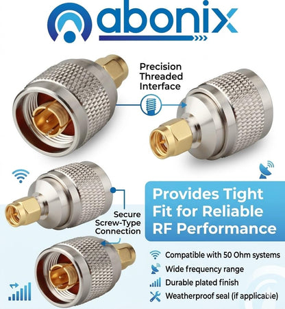 SMA Male to N Male RF Coax Adapter - Pack - 1