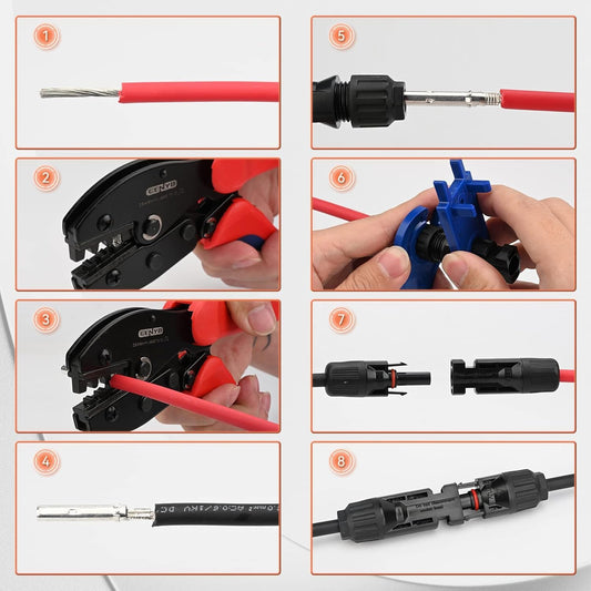 Solar Panel MC4 T Branch Connector - 2+2 Pair MC4 Connector