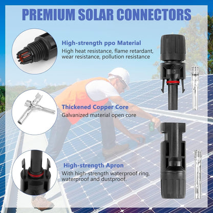 Solar MC4 Connector Kit – Waterproof Male & Female PV Cable Connectors - Pack - 9 Pairs