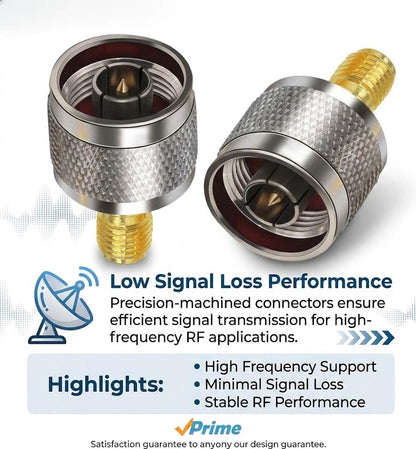 SMA Female to N Male RF Coax Adapter - Pack - 1