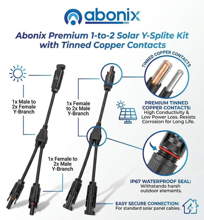 Mc4 Solar Connector Y Branch Connector 1 Pair Mc4 Connector Malefemale 2 Pairs For Parallel Connection Between Solar Panels