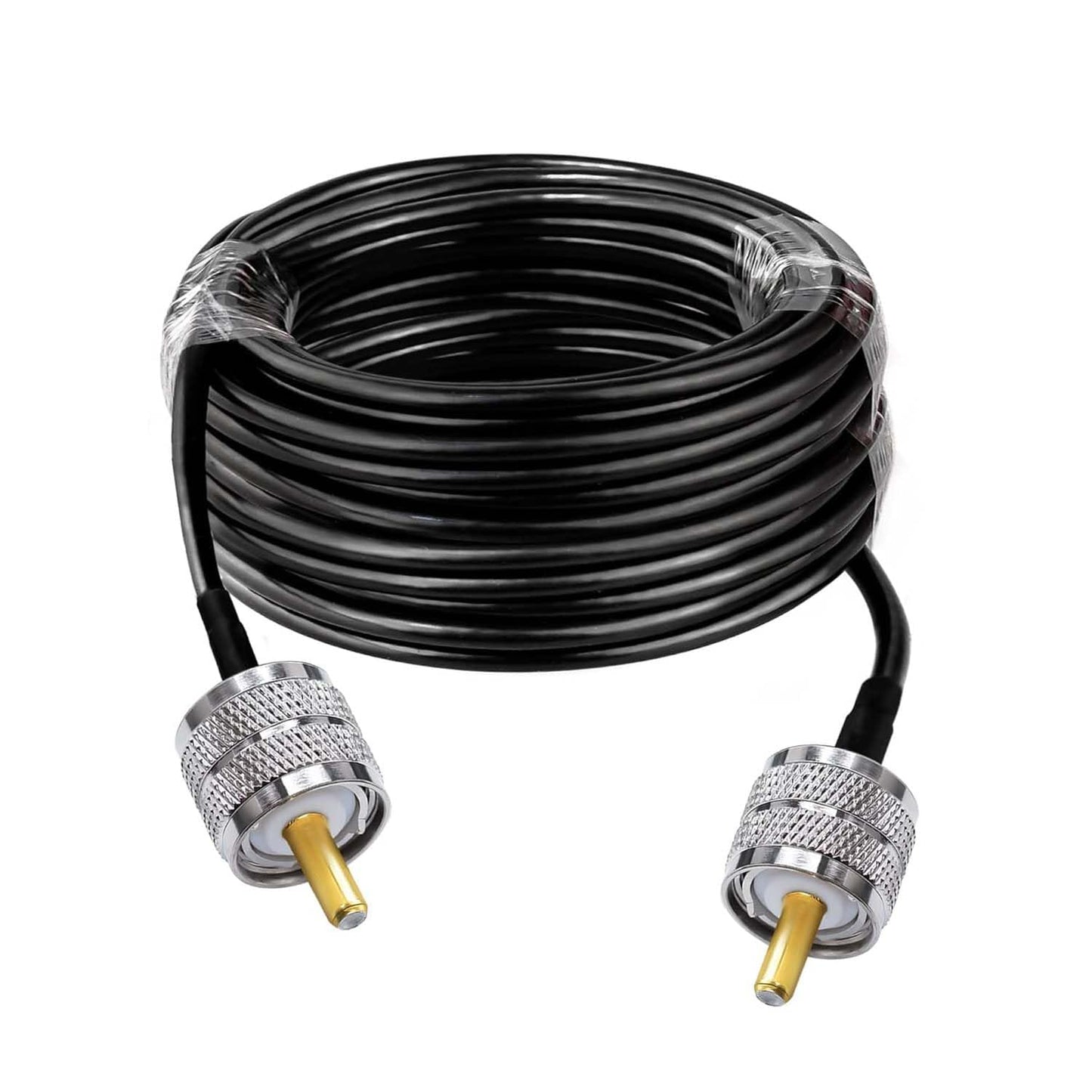 Jumber Cable UHF Male to Male Extension Cable 49.2ft(15M) Low Loss RG58 RF Black Coaxial Cable - Pack - 1