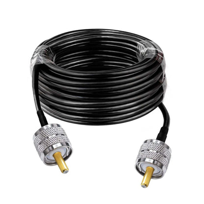 Jumber Cable UHF Male to Male Extension Cable 49.2ft(15M) Low Loss RG58 RF Black Coaxial Cable - Pack - 1