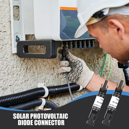 1000V 15A Male To Female Anti Reverse Diode Photovoltaic Connector For Solar Panel Pack Of 1