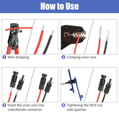 Mc4 Solar Connector Y Branch Connector 1 Pair Mc4 Connector Malefemale 4 Pairs For Parallel Connection Between Solar Panels