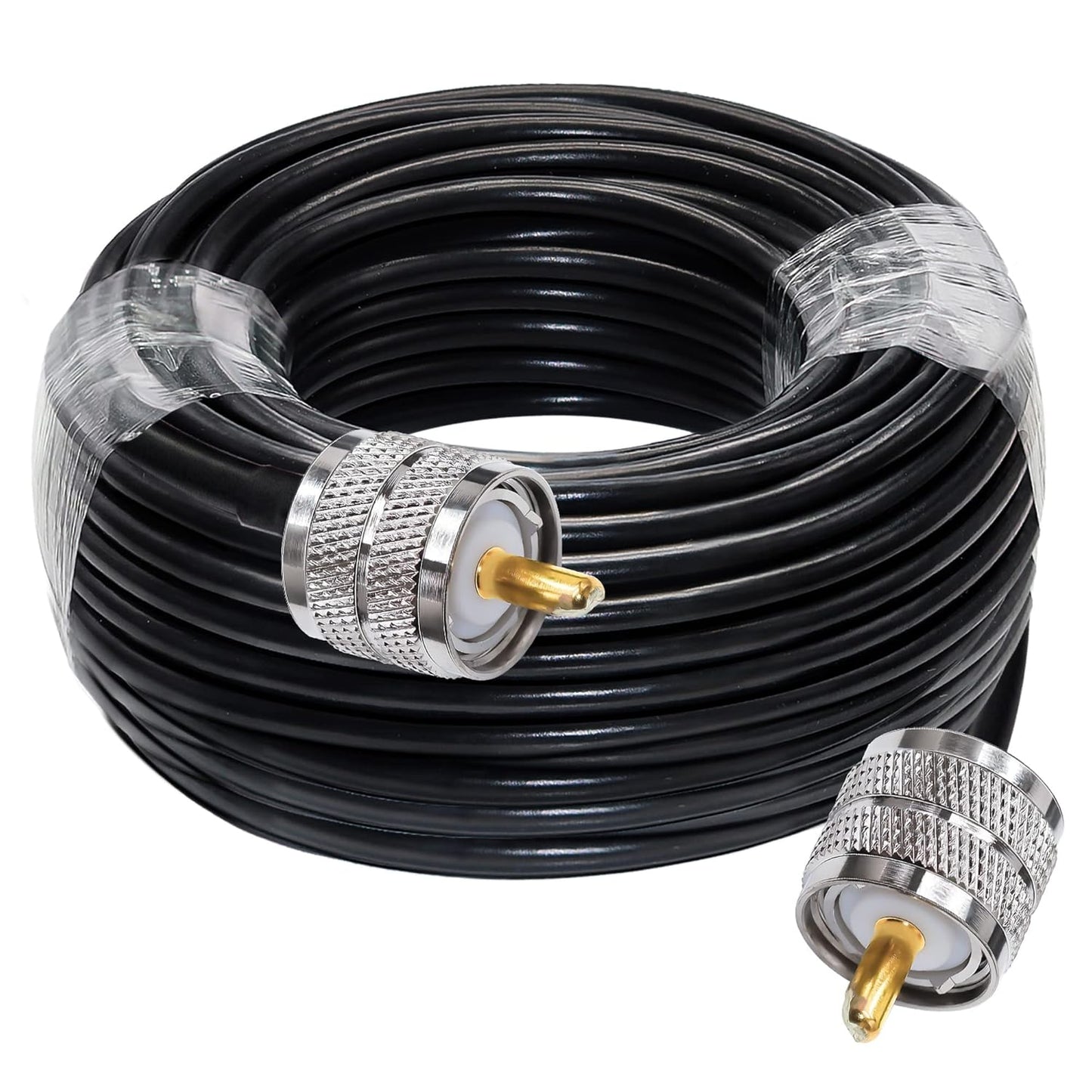 Jumber Cable UHF Male to Male Extension Cable 65.6ft(20M) Low Loss RG58 RF Black Coaxial Cable - Pack - 1
