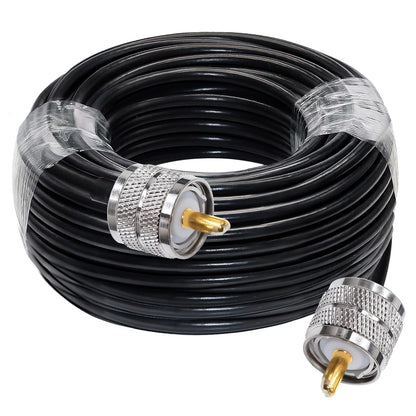 Jumber Cable UHF Male to Male Extension Cable 65.6ft(20M) Low Loss RG58 RF Black Coaxial Cable - Pack - 1