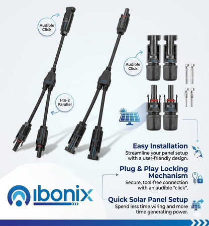 Mc4 Solar Connector Y Branch Connector 1 Pair Mc4 Connector Malefemale 2 Pairs For Parallel Connection Between Solar Panels
