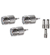 ABONIX UHF Female Crimp Connector SO239 PL259 for RG316/RG179 Coax Cable, Pack of 3