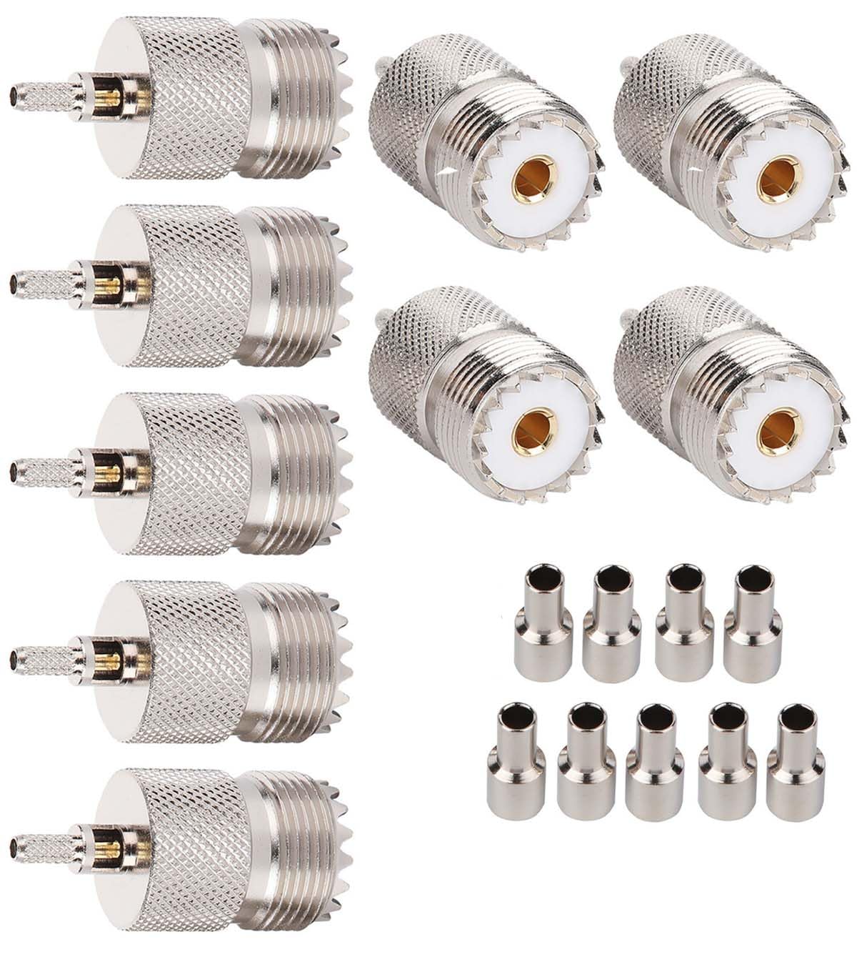 ABONIX UHF SO239 Female Crimp Connector for RG316/RG179 – PL259 RF Jack- Pack- 9