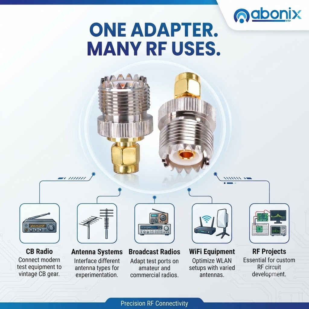 SMA Male to UHF Female (PL-259) Coax Adapter - Pack - 1