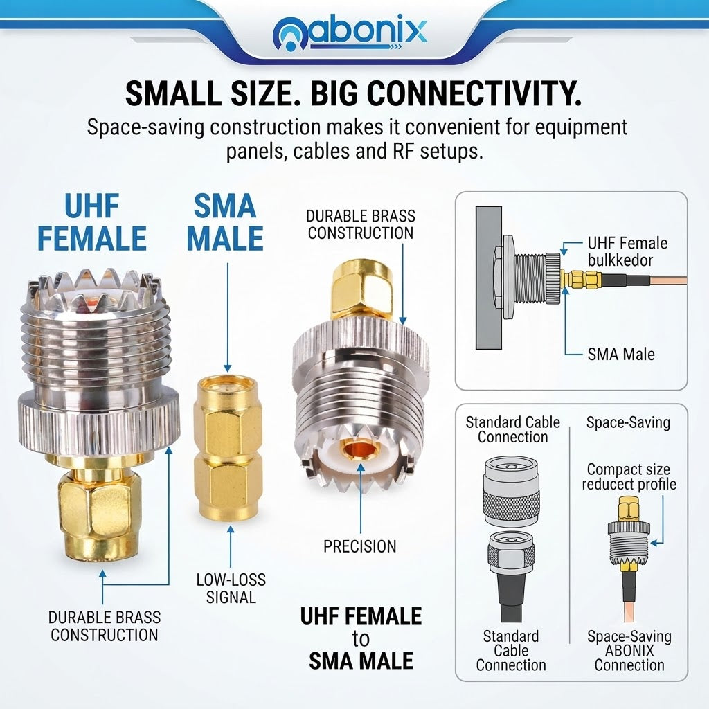 SMA Male to UHF Female (PL-259) Coax Adapter - Pack - 1