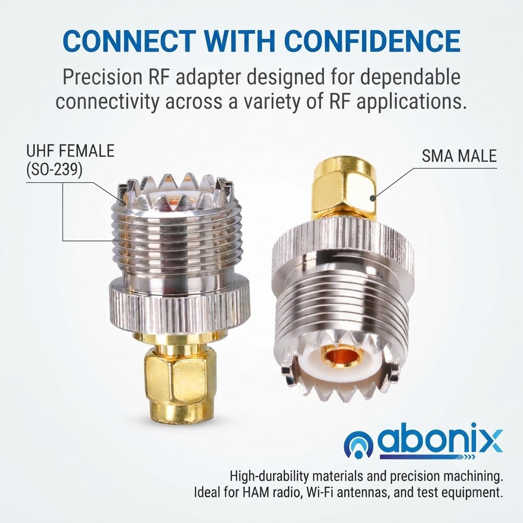 SMA Male to UHF Female (PL-259) Coax Adapter - Pack - 1